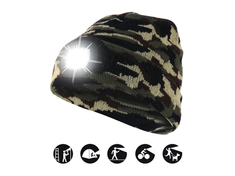 CAPPELLO INVERNALE LUCE LED CAMOUFLAGE