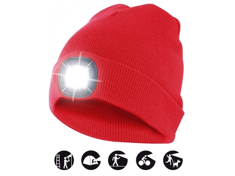 CAPPELLO INVERNALE LUCE LED ROSSO